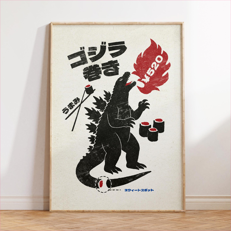 Japan Food Art Poster Retro Ja - Japanese Lifestyle And Food incelemesi ve fiyatı