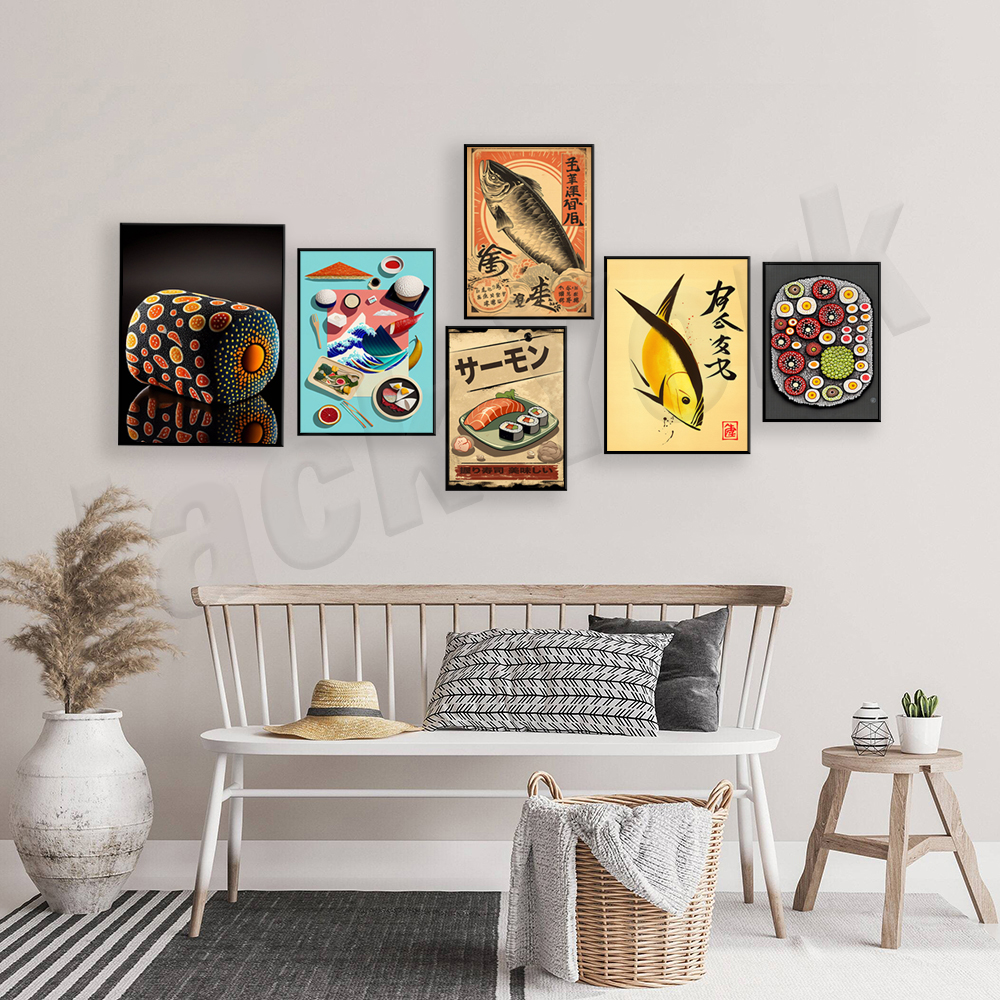 Vintage style Japanese sushi p - Japanese Lifestyle And Food incelemesi ve fiyatı
