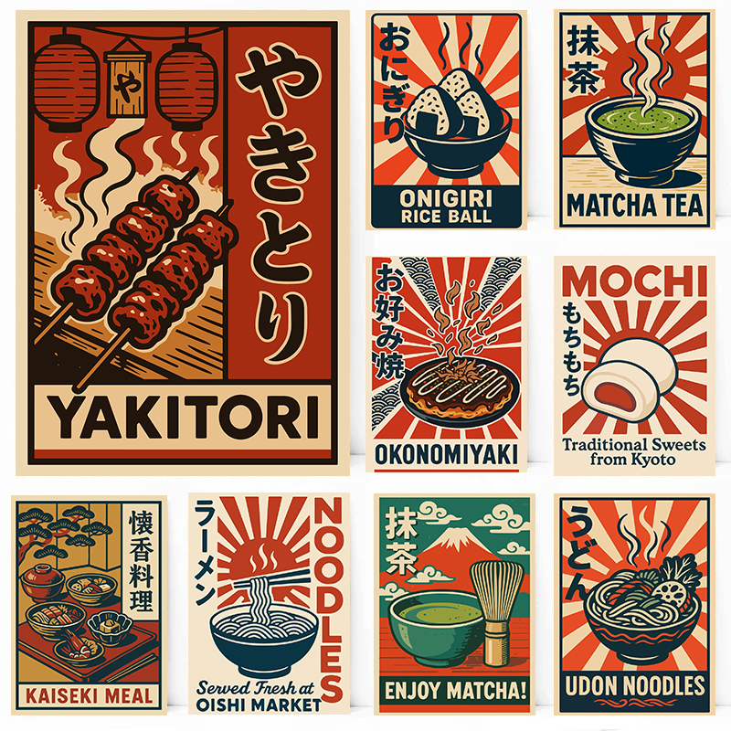Vintage Style Japanese Food Po - Japanese Lifestyle And Food incelemesi ve fiyatı