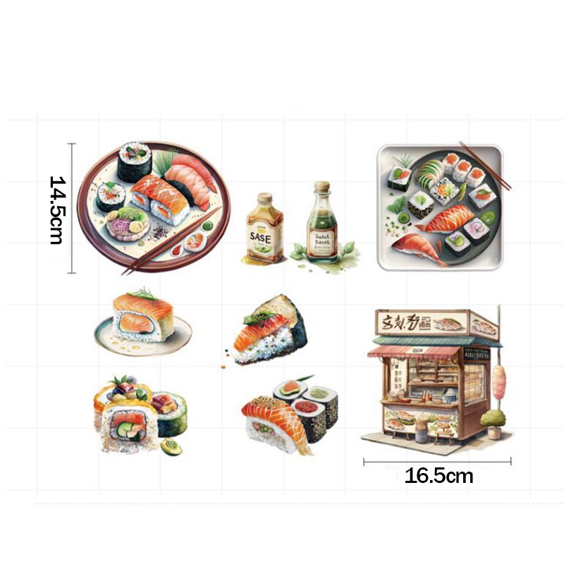 Japanese Food Sushi Sticker 3D - Japanese Lifestyle And Food incelemesi ve fiyatı