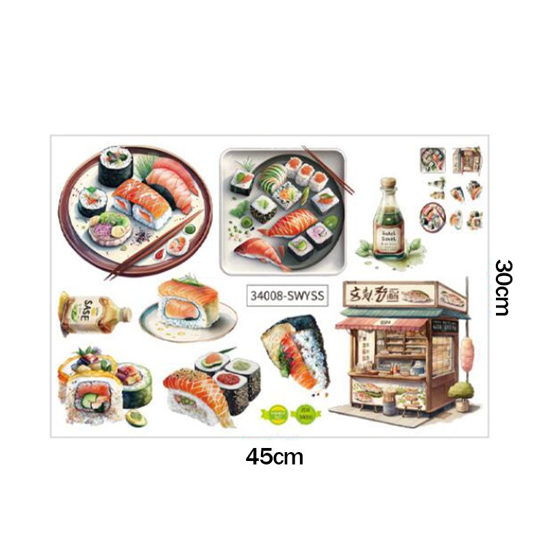 Japanese Food Sushi Sticker 3D - Japanese Lifestyle And Food incelemesi ve fiyatı